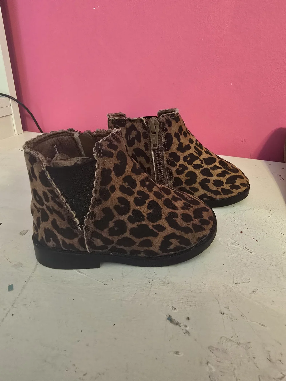 Garanimals Leopard Print Toddler Ankle Boots - Brown/Black